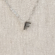 Collar Inicial Plateada Gruesa Letra "F"