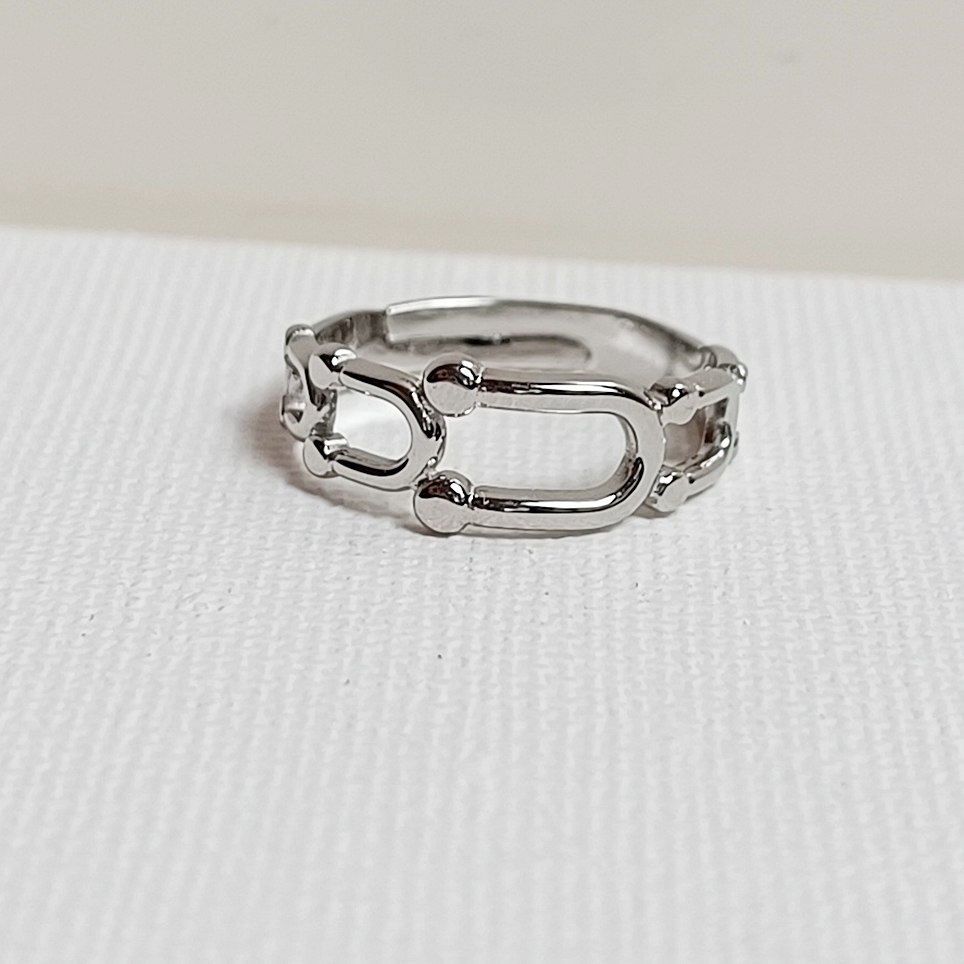 Anillo Cadena Gradual Plateado