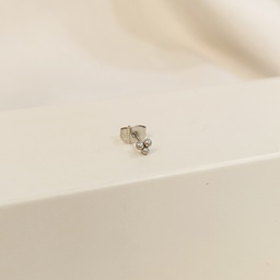 Pendiente Triple Bolita Plateado