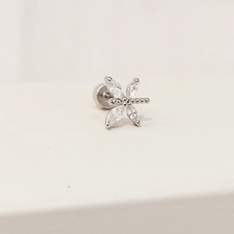 [PR024] Pendiente Libélula Circonitas Plateado (Rosca)