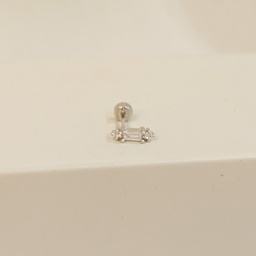 Pendiente Vertical Circonitas Geo Plateado (Rosca)