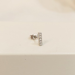 Pendiente Palito Circonitas Plateado