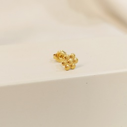 Pendiente Flor Bolitas Grande Dorado