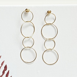 [J25151V] Pendientes Circulos Dorado