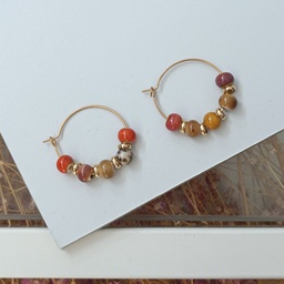 Pendientes Cerámica Carey Asimétricos Dorado