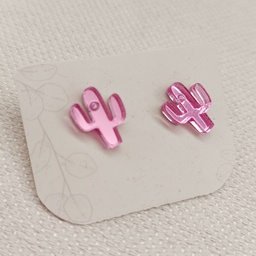 Pendientes Mini Cactus Rosa Metacrilato