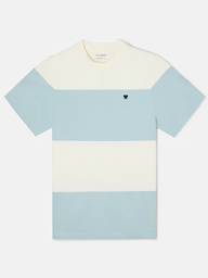 Camiseta Raya Ancha Verde Claro Crema - Silbon