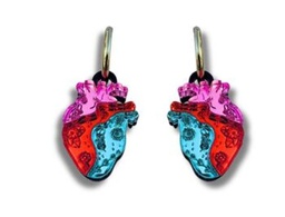 Pendientes Corazón Colores Aro Metacrilato