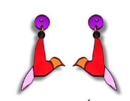 Pendientes Colibrí Colores Metacrilato