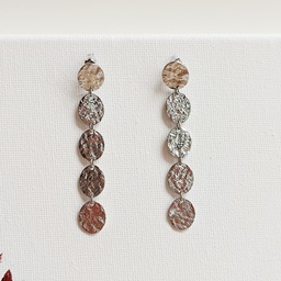 Pendientes Chapitas Textura Plateado