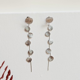 Pendientes Círculos Textura Plateado