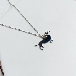 Collar Charm Plano Perro Plateado