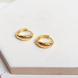 Pendiente Aro Rayas Dorado