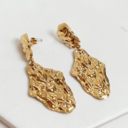 Pendientes Doble Textura Chapada Dorado