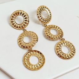 Pendientes Triple Volumen Dorado