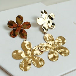 Pendientes Doble Flor Dorado