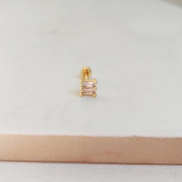 Pendiente Circonita Cuadrado Dorado (Rosca)