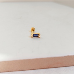 Pendiente Circonita Azul Dorado (Rosca)