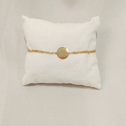 Pulsera Medalla Grabable Doble Cadena Dorada