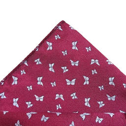 [PÑ034] Pañuelo Granate Mariposas Gris