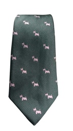 Corbata Verde Oscuro Con Perro Gris - Stroget