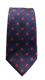 Corbata Azul Oscuro Con Calaveras Rojas - Stroget