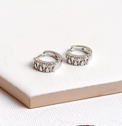 Aros Brillo Ancho Plateado