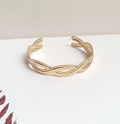 Brazalete Textura Entrelazado Dorado