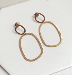 Pendientes Doble Cuadrado Dorado