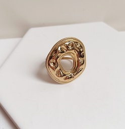 Anillo Maxi Círculo Relieve Dorado