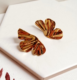 Pendientes Media Flor Dorado