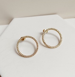 Pendientes Aro Circonitas Dorado