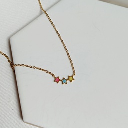 Collar Estrellas Colores Dorado